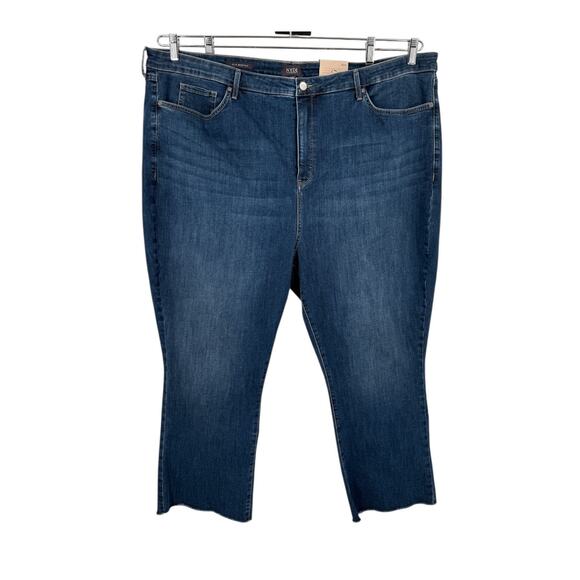 NYDJ Jeans High-Rise Slim Bootcut Ankle W/Fray blue size 28W - Picture 1 of 7